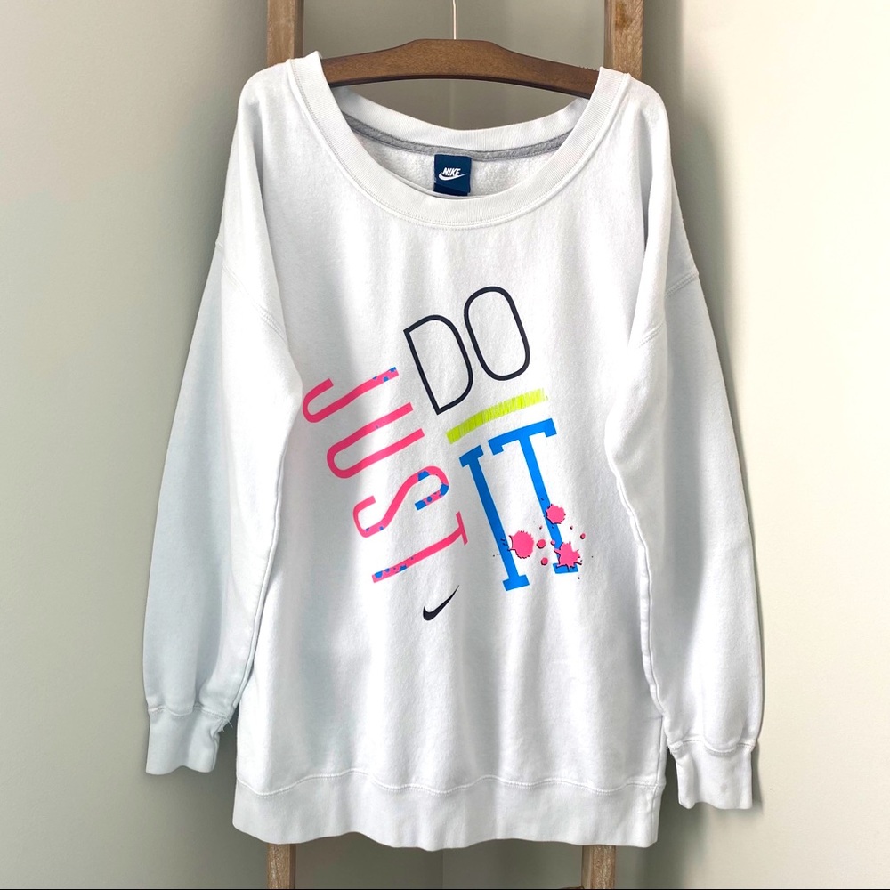Nike Just Do it Off the Shoulder Sweater Large